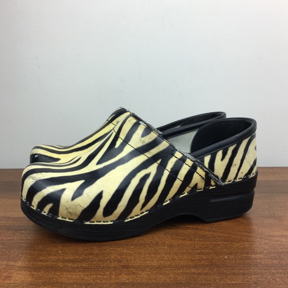 zebra dansko clogs